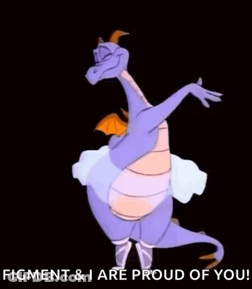 Cartoon Dragon In Tutu And Ballet Shoes Dancing GIF