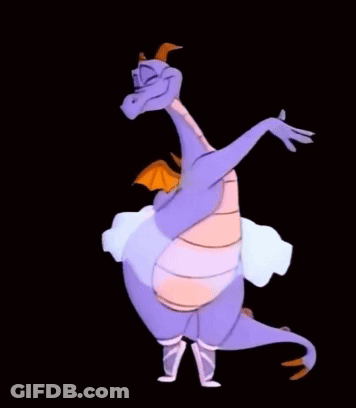 Cartoon Dragon In Tutu And Ballet Shoes GIF