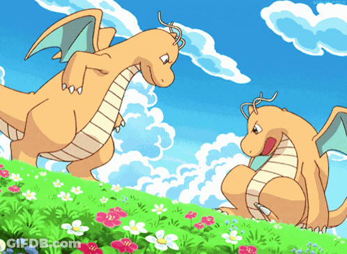Cartoon Dragon Standing In Front Of Colorful Background GIF