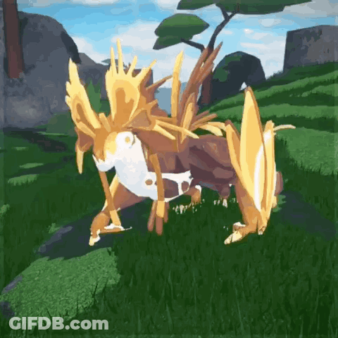 Cartoon Dragon Standing In Grass GIF