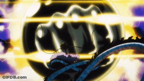 Cartoon Dragon Surrounded By Glowing Sphere GIF