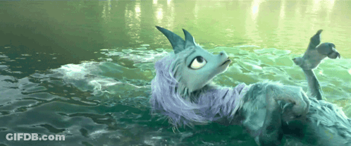 Cartoon Dragon Swimming GIF