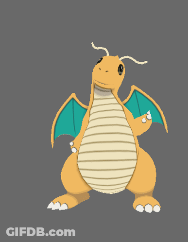 Cartoon Dragon With Wings And Large Belly GIF