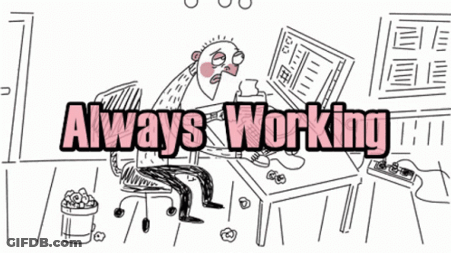 Cartoon Drawing Hardworking Man GIF