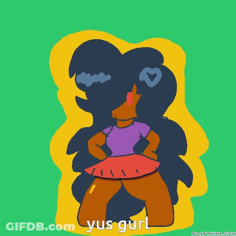 Cartoon Drawing Of A Girl Saying Yus Girl GIF