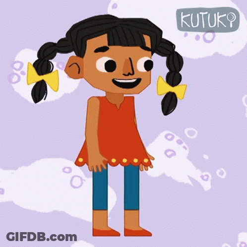 Cartoon Drawing Of Girl Named Kutuk GIF