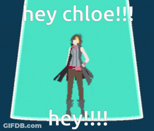 Cartoon Drawing Of Girl Saying Hey Chloe GIF