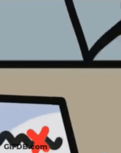 Cartoon Drawing With Red X GIF