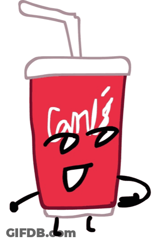 Cartoon Drink With Straw And Face GIF