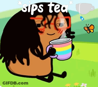 Cartoon Drinking Tea Sips Tea GIF