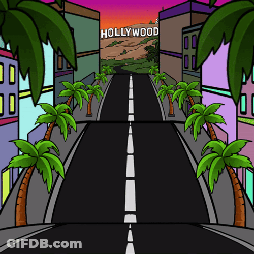 Cartoon Driving In Hollywood GIF