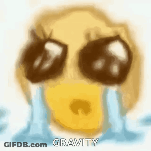 Cartoon Duck Crying With Gravity GIF