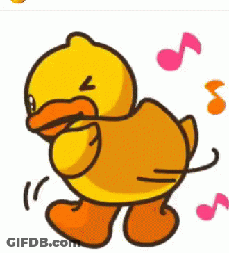 Cartoon Duck Dancing With Music Notes GIF