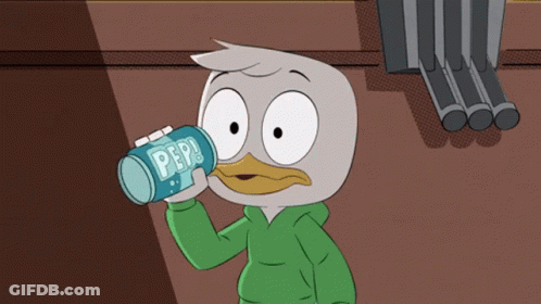 Cartoon Duck Drinking Pepsi Can GIF