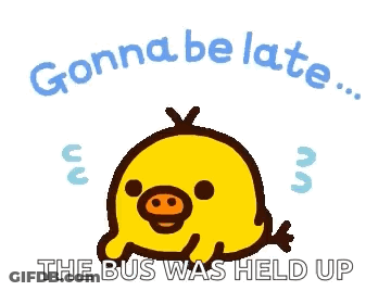 Cartoon Duck Gonna Be Late The Bus Was Held Up GIF