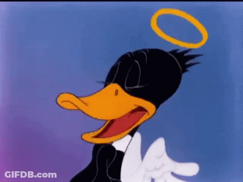 Cartoon Duck Head Purple Background GIF