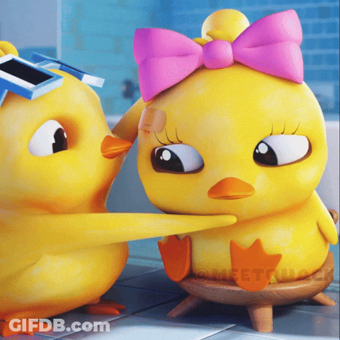 Cartoon Duck Holding Another Duck GIF