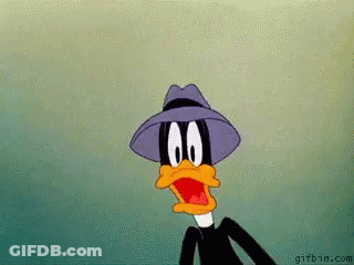 Cartoon Duck In Hat And Suit GIF
