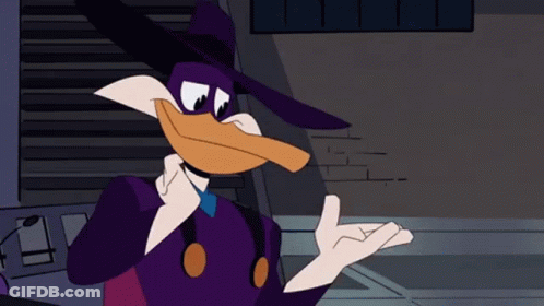 Cartoon Duck In Purple Suit Giving Thumbs Up GIF