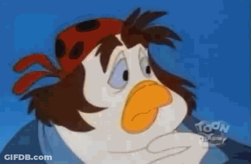 Cartoon Duck In Red Bandana And Hat GIF