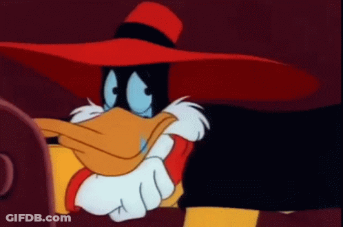 Cartoon Duck In Red Hat And Gloves GIF