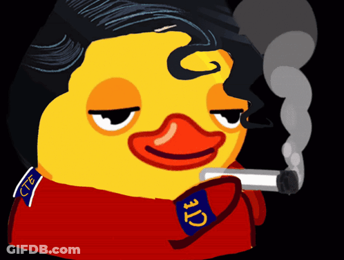 Cartoon Duck In Red Shirt Saying LTC GIF