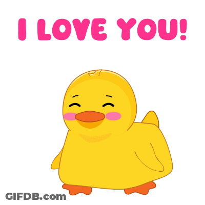 Cartoon Duck Saying I Love You GIF