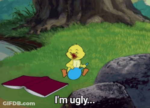 Cartoon Duck Saying I'm Ugly GIF