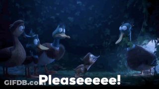 Cartoon Duck Saying Pleaseeeee GIF