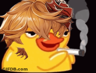 Cartoon Duck Smoking Cigarette GIF