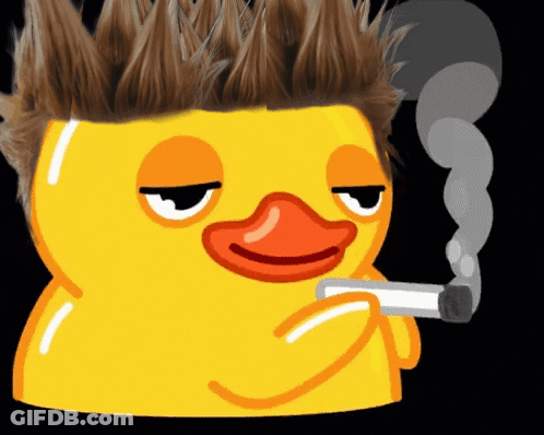 Cartoon Duck Smoking Cigarette GIF