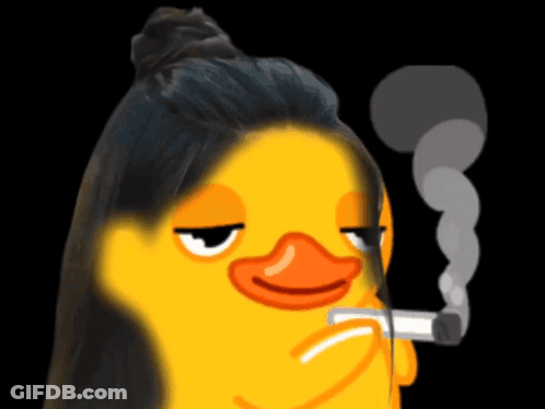 Cartoon Duck Smoking Cigarette GIF