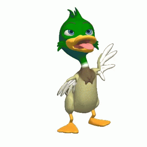 Cartoon Duck Spinning Tongue Out GIF