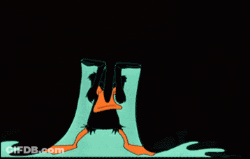 Cartoon Duck Standing In Front Of Letter M GIF