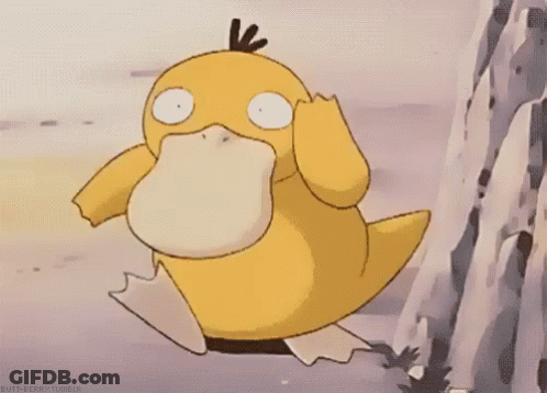 Cartoon Duck Standing On Blue Background GIF