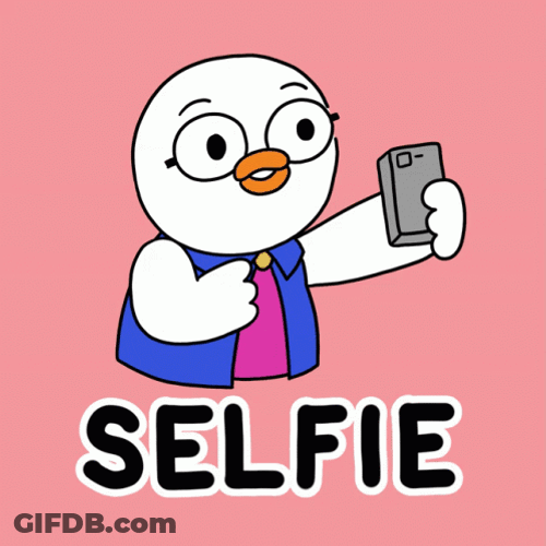 Cartoon Duck Sticker Selfie GIF