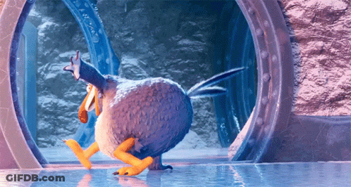 Cartoon Duck Walking Through Tunnel GIF