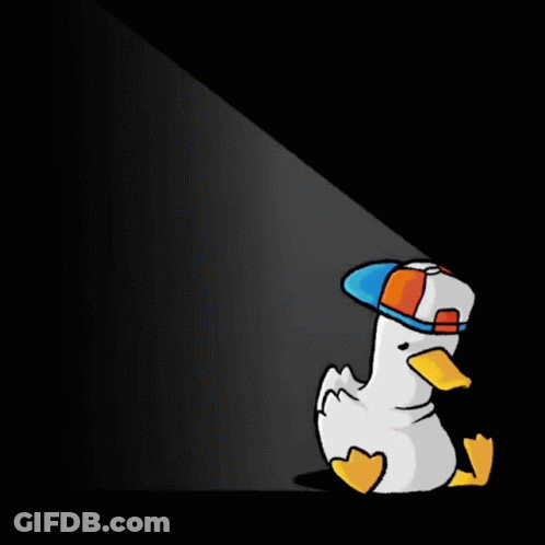 Cartoon Duck Wearing Hat GIF