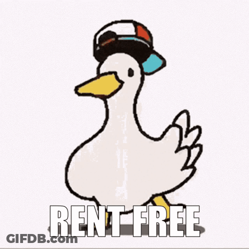 Cartoon Duck Wearing Hat Rent Free GIF