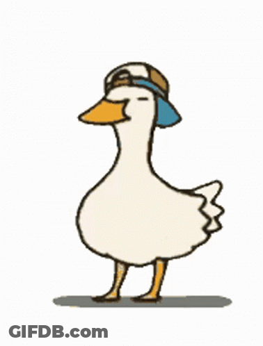 Cartoon Duck Wearing Hat Walking GIF