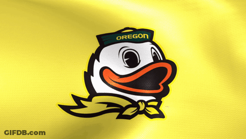 Cartoon Duck Wearing Oregon Hat GIF