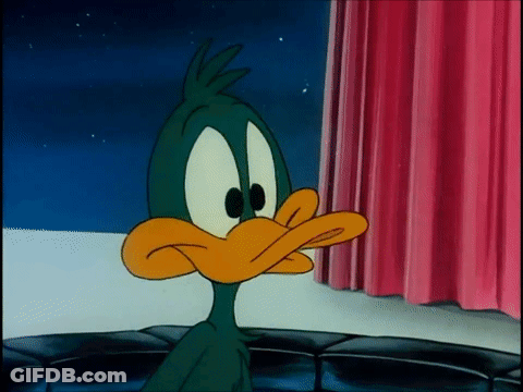 Cartoon Duck With Big Eyes And Orange Beak GIF