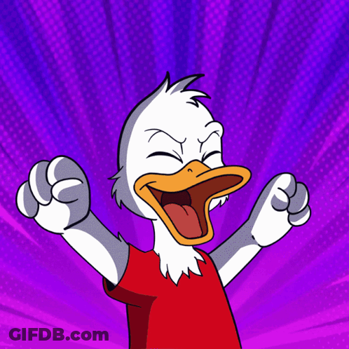 Cartoon Duck With Quack Behind GIF