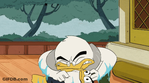 Cartoon Duck With Scarf Saying Oo GIF