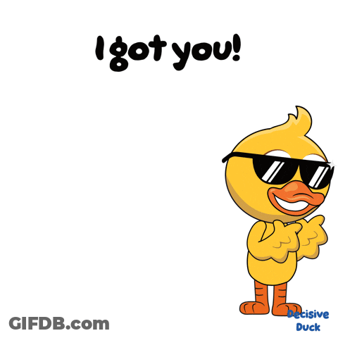 Cartoon Duck With Sunglasses Saying I Got You GIF
