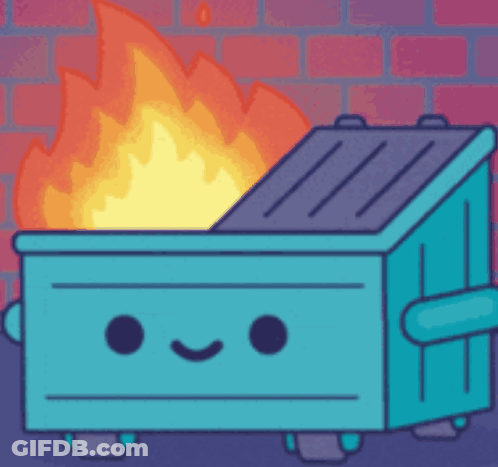 Cartoon Dumpster On Fire GIF