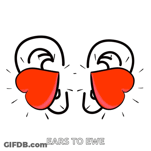 Cartoon Ears Saying Ears To Ewe GIF