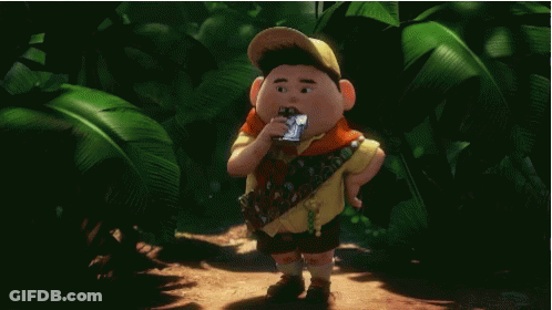 Cartoon Eating Snack In Jungle GIF