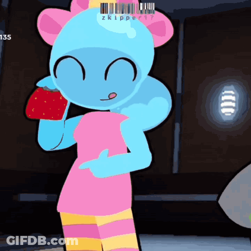 Cartoon Eating Strawberry 135 GIF