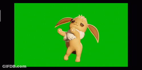 Cartoon Eevee On Green Screen GIF